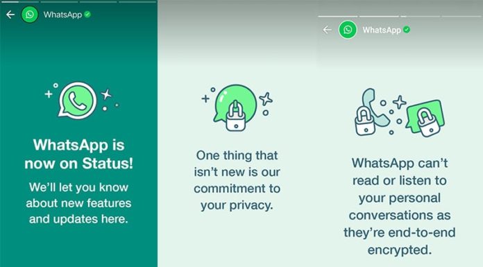 Whatsapp is “now on status”