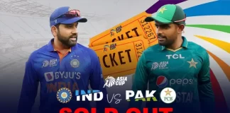 Tickets for the India-Pakistan World Cup game sold out in under an hour.