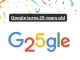 ”G25gle’ doodle honours Google’s 25 amazing years.