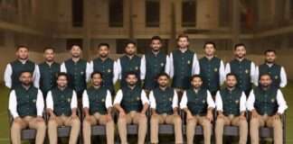 The Pakistan Cricket Team departs for the India World Cup in 2023.