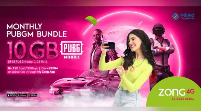 ZONG 4G’s Exclusive PUBG Mobile Bundle Is The Perfect Partner On Every Gamer’s Journey To Victory!