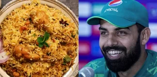 In a game against Australia, Shadab Khan “blames” Hyderabadi Biryani for poor fielding.