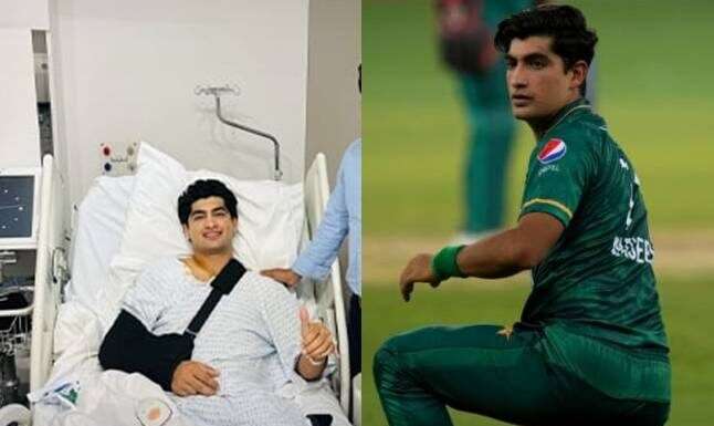 Naseem Shah, an injured Pakistani bowler, has had shoulder surgery in London.