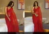 On Instagram, Sonam Bajwa appears hot in a red saree.