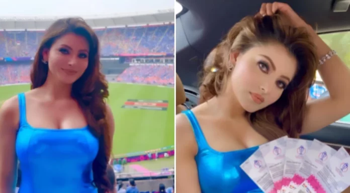 During the Pakistan vs. India game, Urvashi Rautela misplaced her 24K gold iPhone.