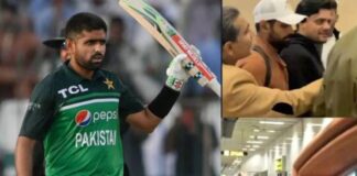 Babar Azam is greeted warmly at the Lahore airport, despite the disastrous World Cup.