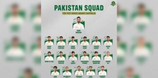 18-member Pakistani team announced for the Australia Test series