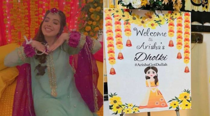 Arisha Razi’s wedding celebrations begin with a vibrant Dholki event