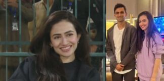 PSL 9: To support her spouse, Shoaib Malik, Sana Javed was sighted at Multan Stadium
