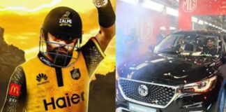 Zalmi owner gifts brand new MG car to Babar Azam after PSL heroic knock