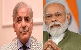 Indian PM Narendra Modi felicitates Shehbaz Sharif, the new prime minister of Pakistan, on his appointment