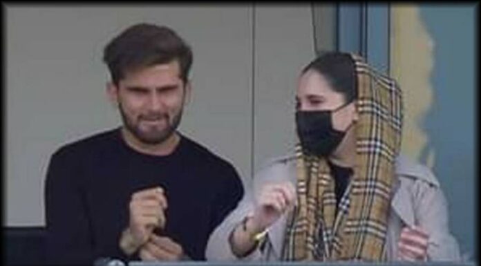 Shaheen Shah along with his wife became spectators to watch his father-in-law Shahid Afridi’s match