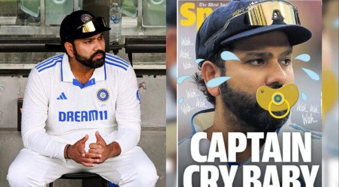 Australian media mocks Rohit Sharma by labelling him ‘Captain Cry Baby’