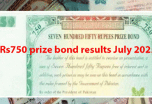Rs750 prize bond latest result July 2025 – Check full list here